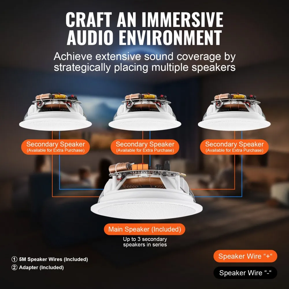 VEVOR 4 pcs 6.5” Bluetooth ceiling