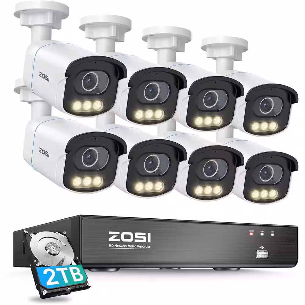 ZOSI 4K 16CH 8 cámaras + NVR 4TB